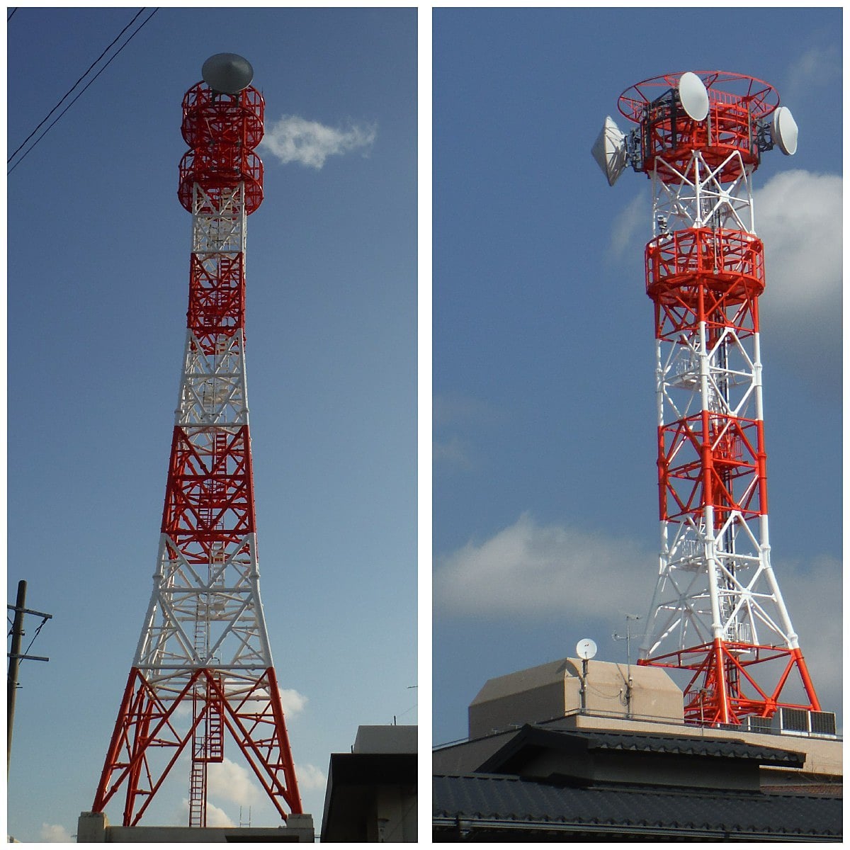 池田市にある近畿地方整備局の通信鉄塔です